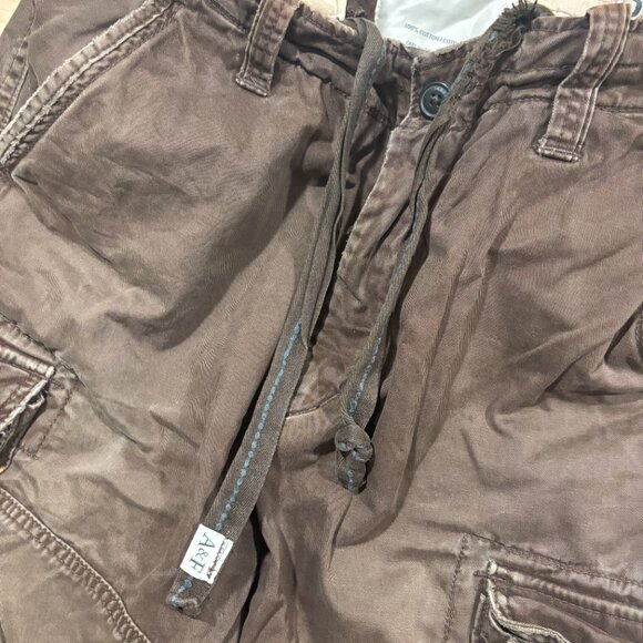 Vintage Abercrombie & Fitch Cargo Shorts Mens 36 Brown Heavyweight Distressed - Picture 8 of 12